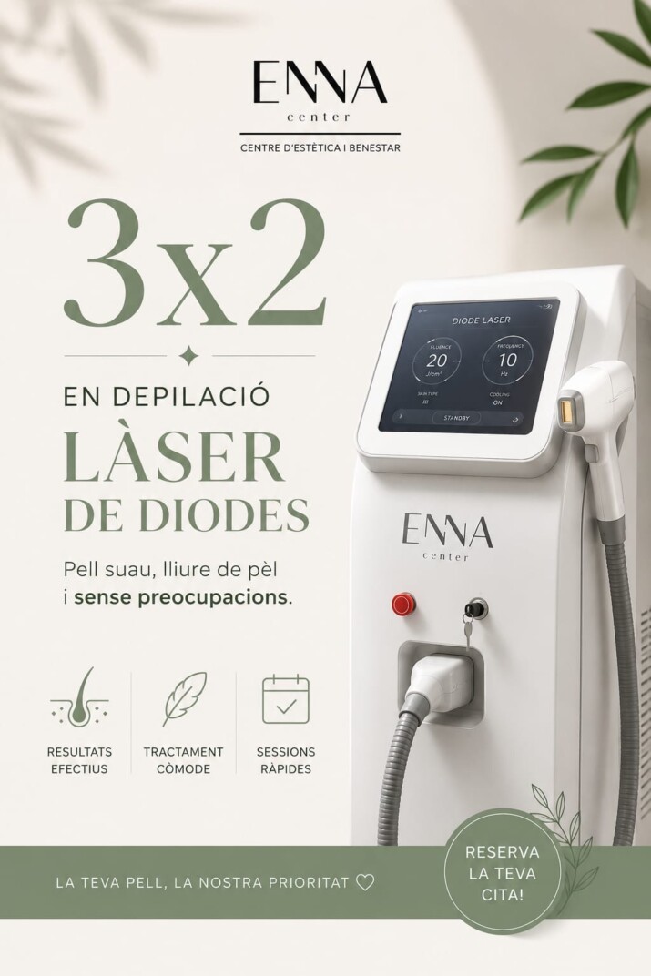 Oferta 3x2 en depilació làser de díode a Lleida Enna Center
